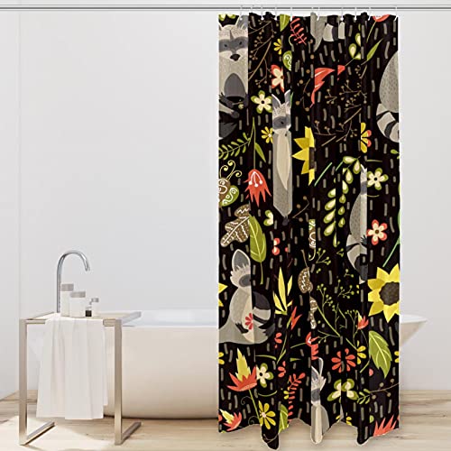 Rideau de douche raton laveur 183 cm en tissu imperméable