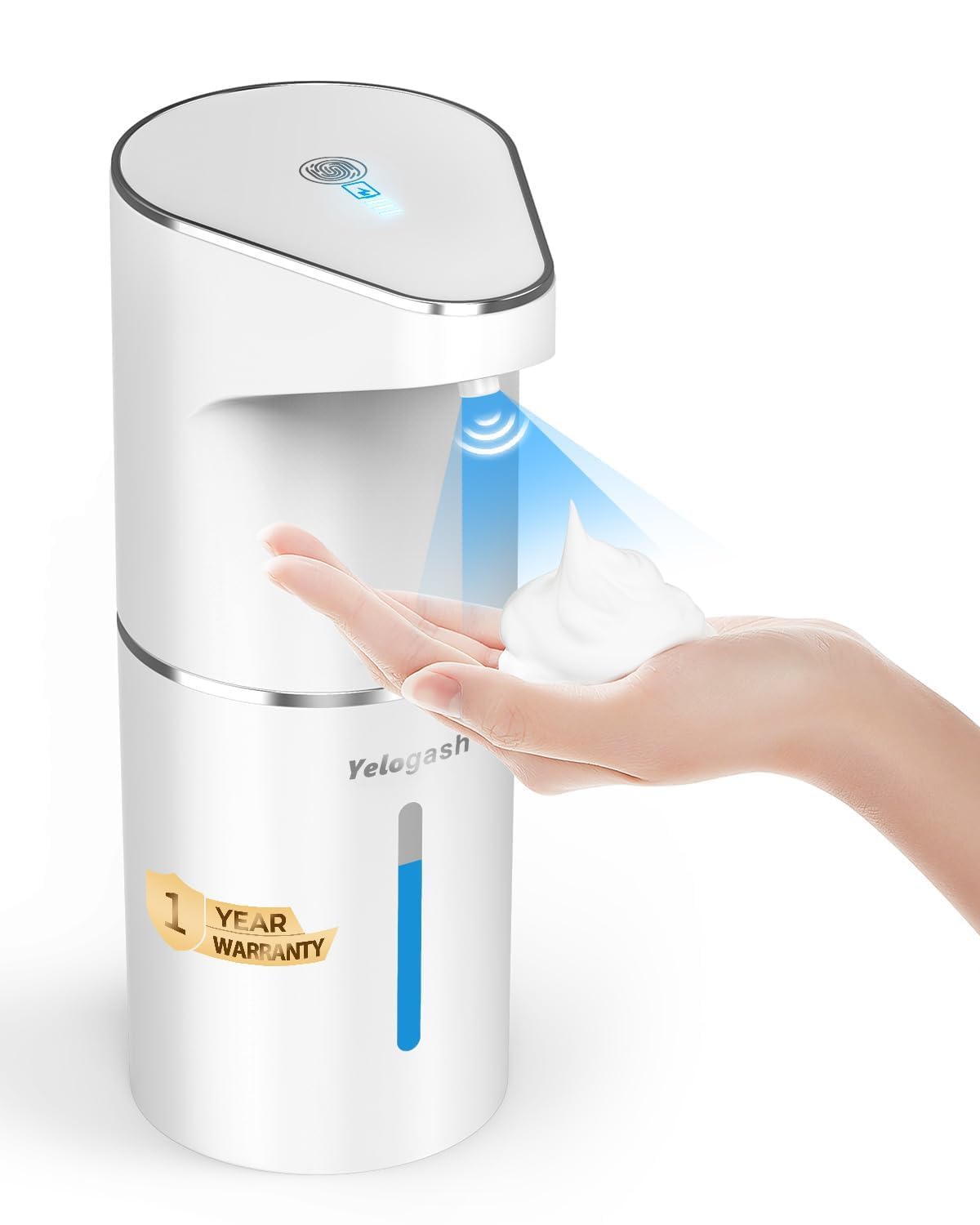 Automatic Soap Dispenser,Touchless for Home Bathroom, Office, Kitchen,1200mAh Battery with Auto-Clean,Sensor Hand Wash Dispenser with 3-Speed Adjustable Foaming Handwash Dispenser-image-9