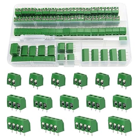 YIXISI 100 PCS PCB Mount Screw Terminal Block Kit Cover