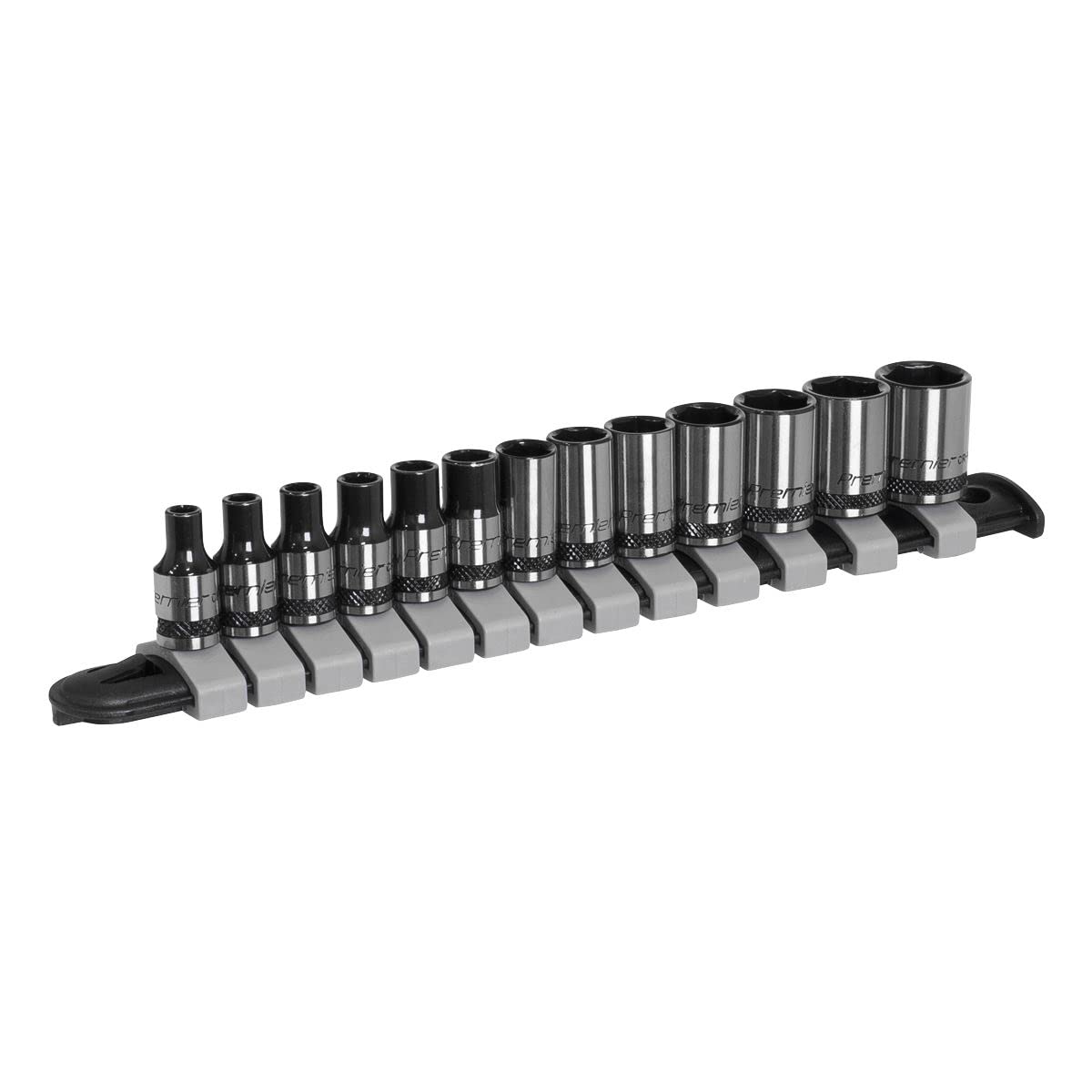 Sealey AK7990 Socket Set 13pc 1/4""Sq Drive Metric - Black Series