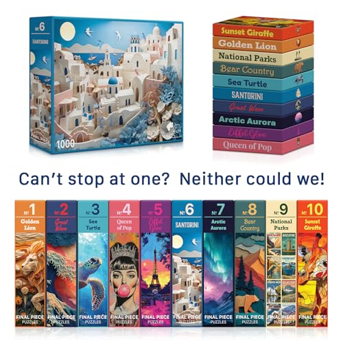 Santorini (#6) – Puzzle de 1000 Piezas para Adultos | Cartón Europeo Premium | Acabado Satinado Antirreflejo | Corte Cinta | Póster de Regalo | Caja para Exhibir | Impreso en EE.UU. | Final Piece Puzzles miniatura 5