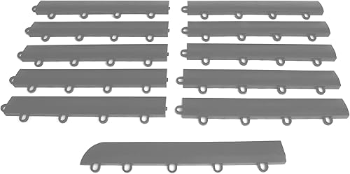 Big Floors Kit de borde de transición femenino, borde modular de piso de garaje entrelazado duradero, compatible con productos RaceDeck, GarageTrac