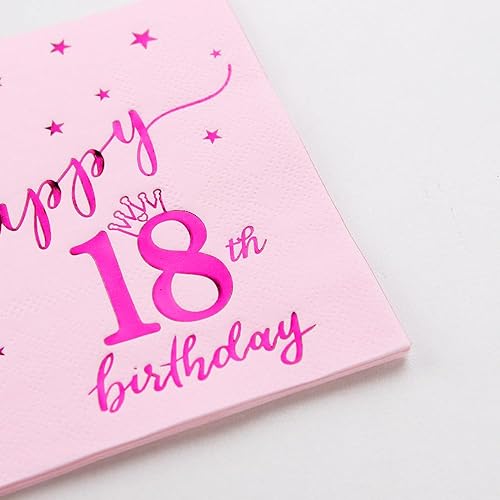 Miniatura 3 de Servilletas de papel desechables para fiesta de cumpleaños, con papel de aluminio dorado, decoraciones de feliz cumpleaños, paquete de 100,