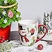 Topadorn Christmas Mugs Set of 4, 18 Oz Ceramic Coffee Cups with Santa Claus, Reindeer Sleigh & Snowman JOY Designs, Large Handle Hot Cocoa Mugs, Holiday Gift Set for Christmas