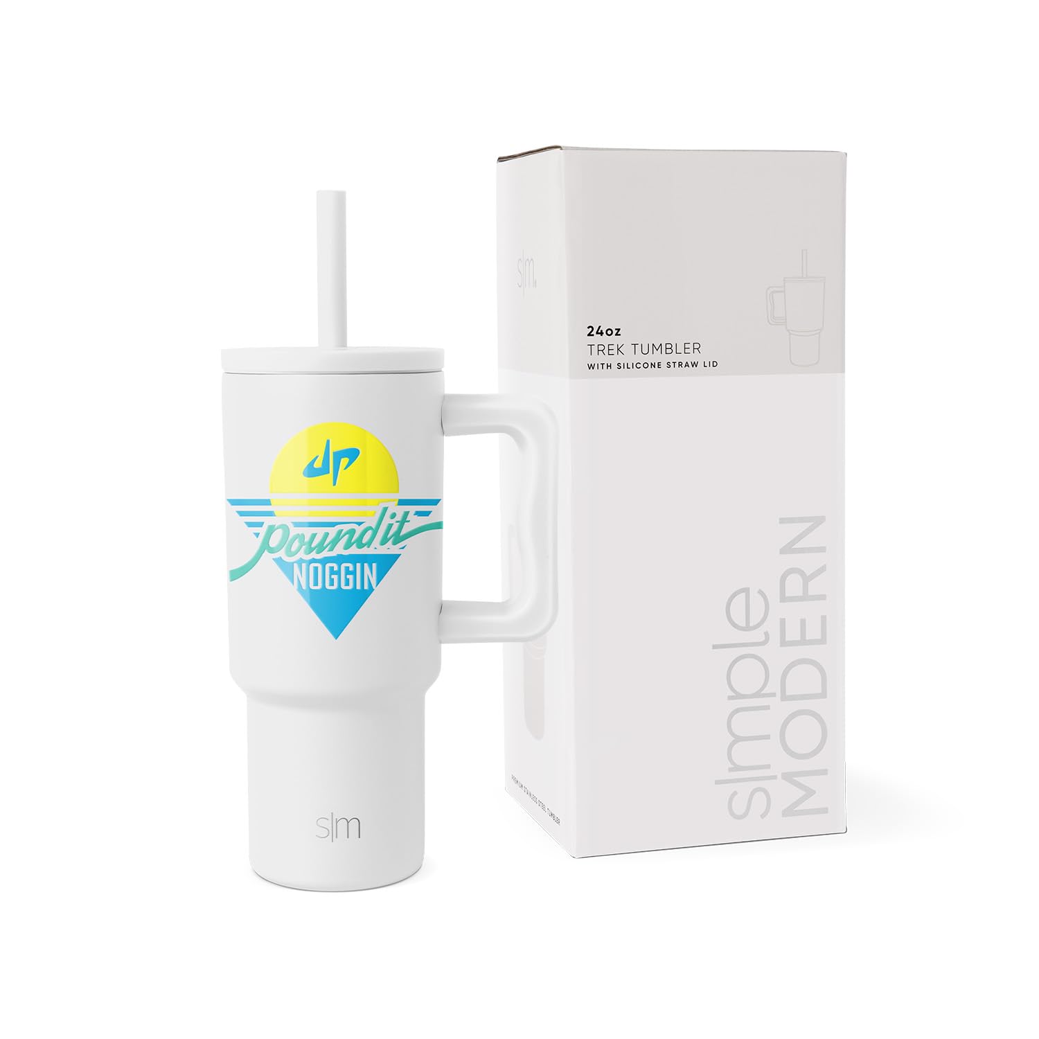 Simple Modern Dude Perfect Kids 24 oz Tumbler with Handle and Silicone Straw Lid | Spill Proof and Leak Resistant | Reusable Stainless Steel Bottle | Gift for Boys Girls | Trek Collection | Pound It