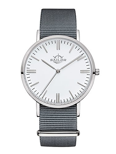 Sailor SL101-1017-40 montre classique à quartz analogique avec bracelet gris