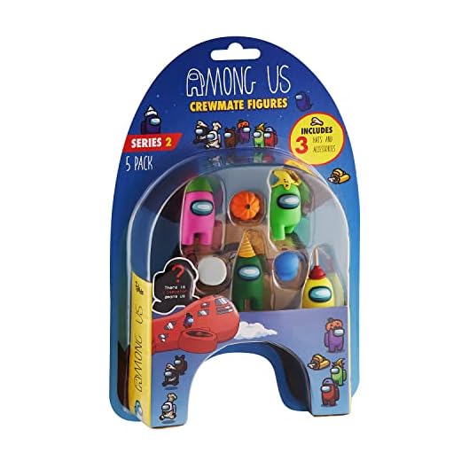 Among Us Paquete de 5 Figuras de Crewmate con Accesorios - Serie 2 (Juego 3)