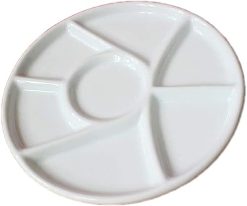 Miniatura 8 de 12 Wells Paleta de cerámica con cubiertas, paleta de pintura de porcelana, bandeja de mezcla para pintar acuarela, gouache, artes y manualidades,