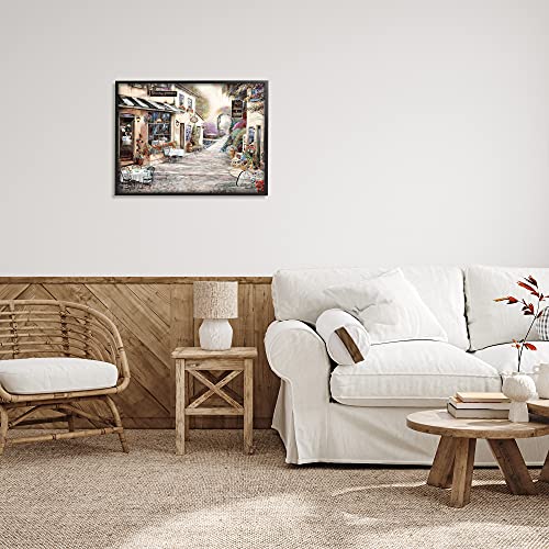 Image of 'Traditional Village City Architecture'| Framed Giclee Art | Stupell Industries | Black, 30 x 24 Inches, Easy to Hang and Sturdy, Made in USA, by Ruane Manning