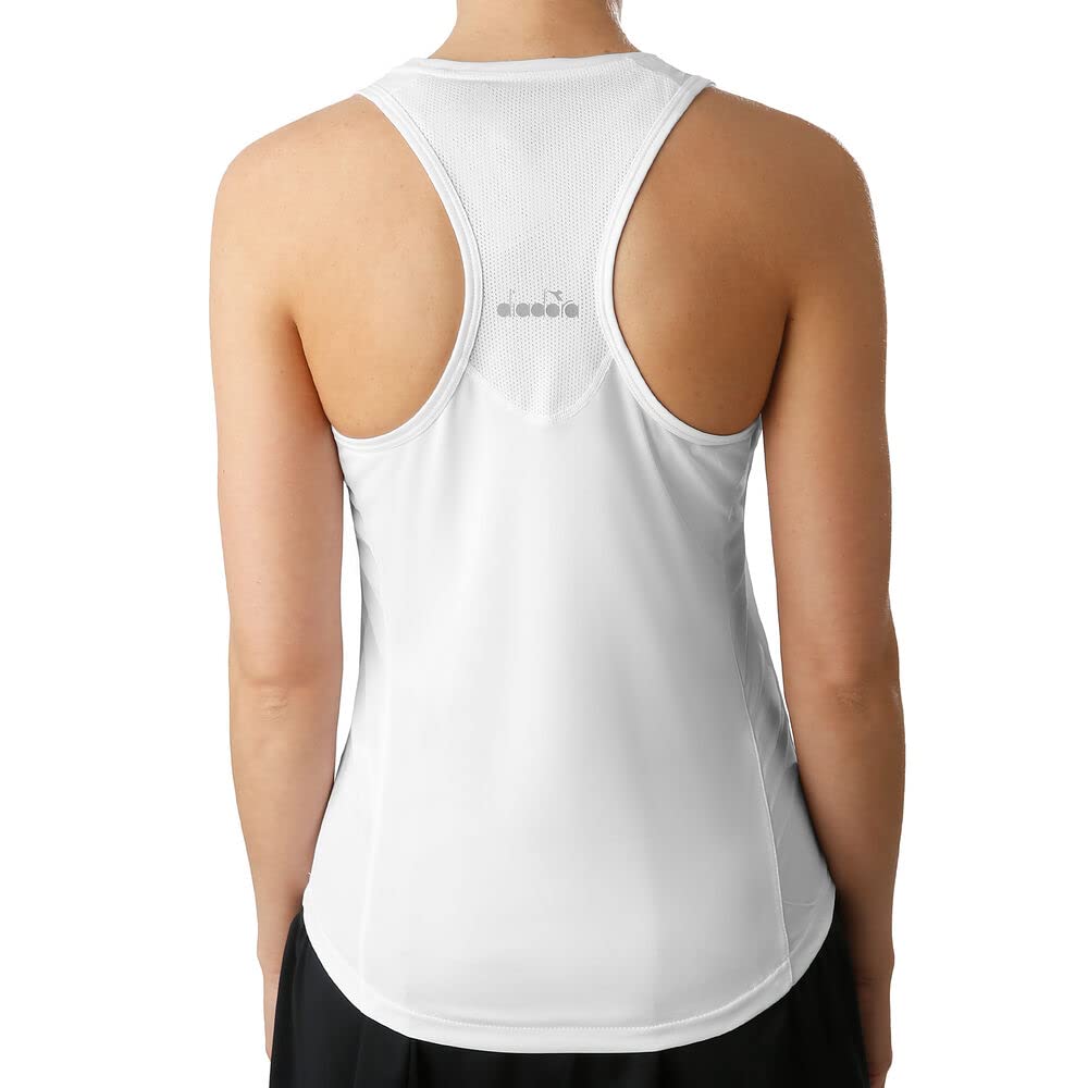 Diadora Womens Court Tank Top White Light Grey XS Outerwear