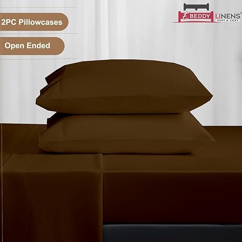 Miniatura 7 de eBeddy Linens Juego de sábanas expandidas tamaño Queen  Gris oscuro sólido  Juego de 4 piezas  Sábanas de cama de lujo sedosas suaves de 800 hilos