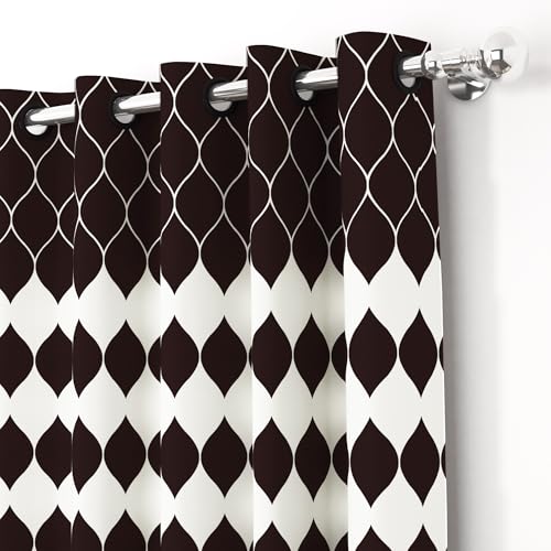 Image of Door Curtains 7 feet Long Set of 10 | Abstract Design | Polyester | Light Filtering Curtains | Curtains for Living Room | (118 x 215 cm, Black & White) | Perfect for Home Decor