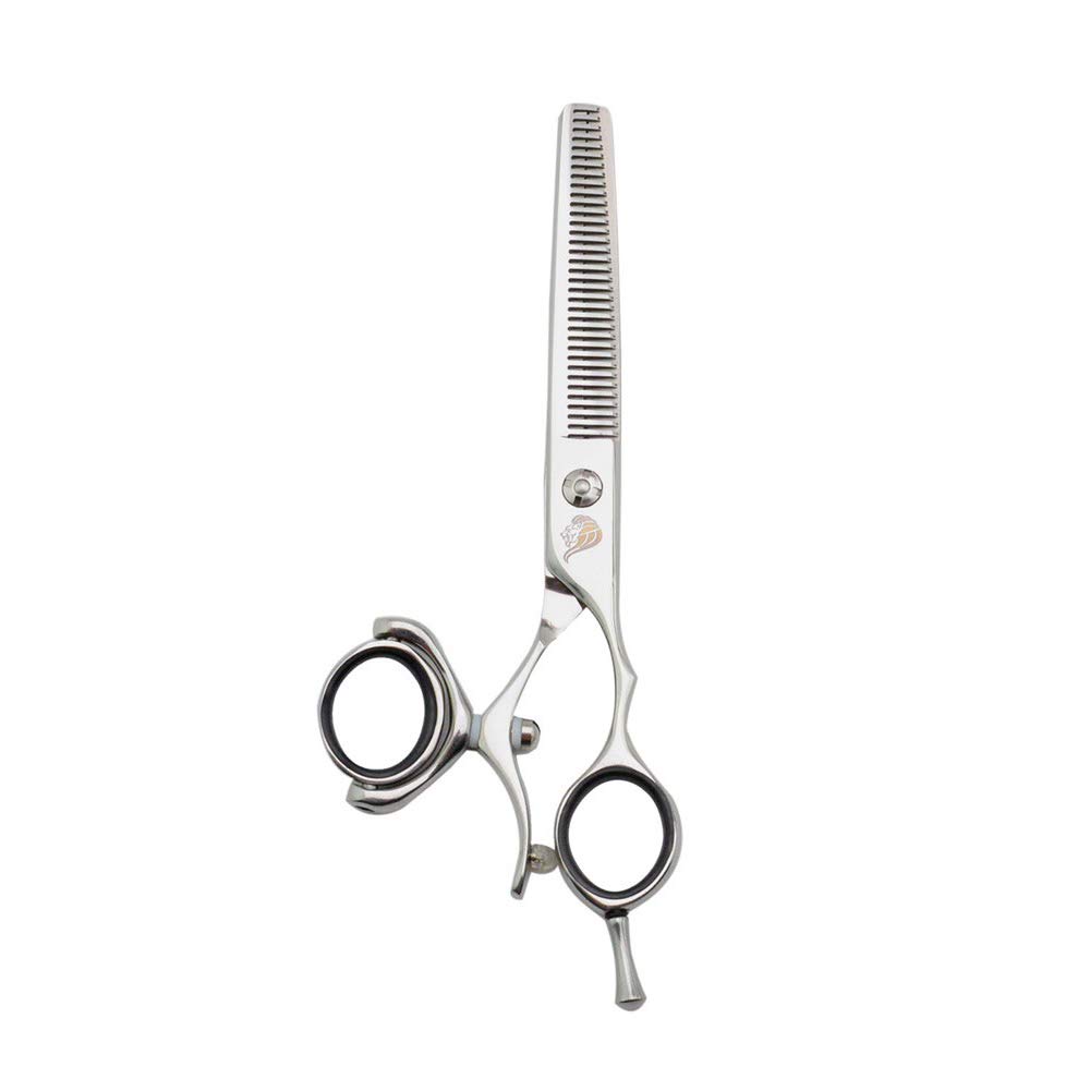 5.5/6" 440C Swivel Hair Scissors Hairdressing Scissors Barber Razor Thinning Rotating Thumb Shears Swivel Handle Scissor Rotary (5.5 INCH THIN)