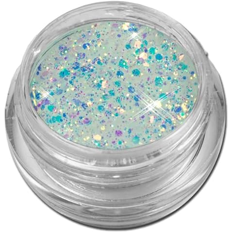 Glamour Mix Glitter Glitzer Puder Weiss Irisierend Nailart Cover