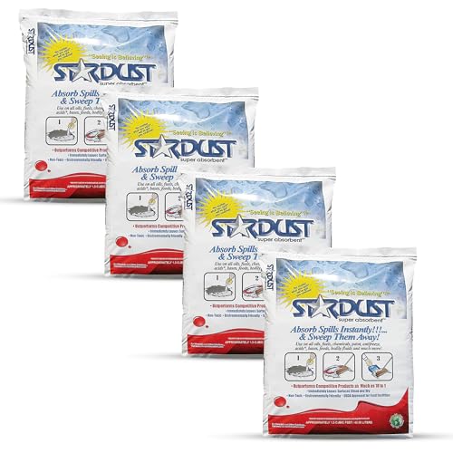 Image of STARDUST Super Absorbent 1.5 Cu.Ft. Bag - Stardust Powder, Floor Dry Absorbent, Absorbent Powder, Bags for Spill Cleanup, Oil Dry Absorbent, Spill Absorber Cleaning Solution - Pack of 4