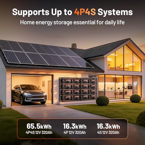 Image of HumsiENK 12V 320Ah LiFePO4 Lithium Battery with Bluetooth, 250A BMS,15000+Cycles 320Ah LiFePO4 Battery, IP65 & Low Temp Protection, 4096Wh Higher Energy Perfect for RV, Off-Grid, Solar Energy, 2PACK