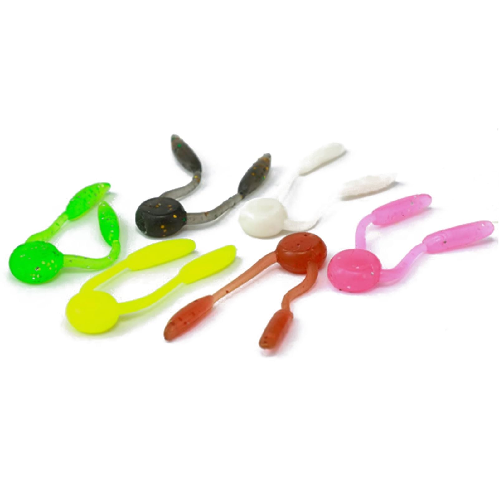 Lot de 120 leurres Souples flottants en TPE parfumés Compatible with Attirer Les Poissons, Action réaliste Compatible with Bars, perches et Poissons-crapets
