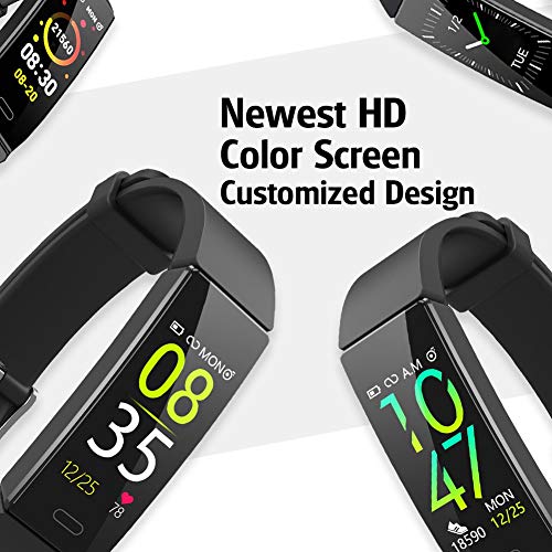 Zururu Fitness Tracker, Waterproof Activity Tracker With Step Calorie Counter Pedometer For Men & Women (Black) #TOP1