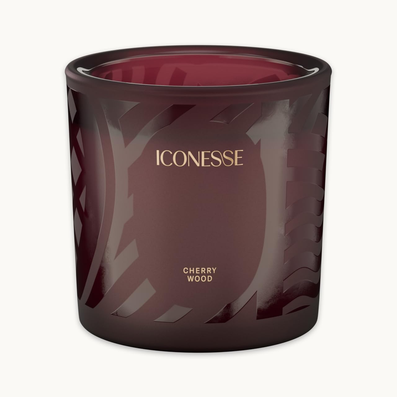 ICONESS Vela aromática de madera de cerezo en tarro – 1 mecha de algodón, 280 g de cera de soja, 48 horas de combustión, aroma de otoño vegano, ideal como regalo y para un hogar acogedor