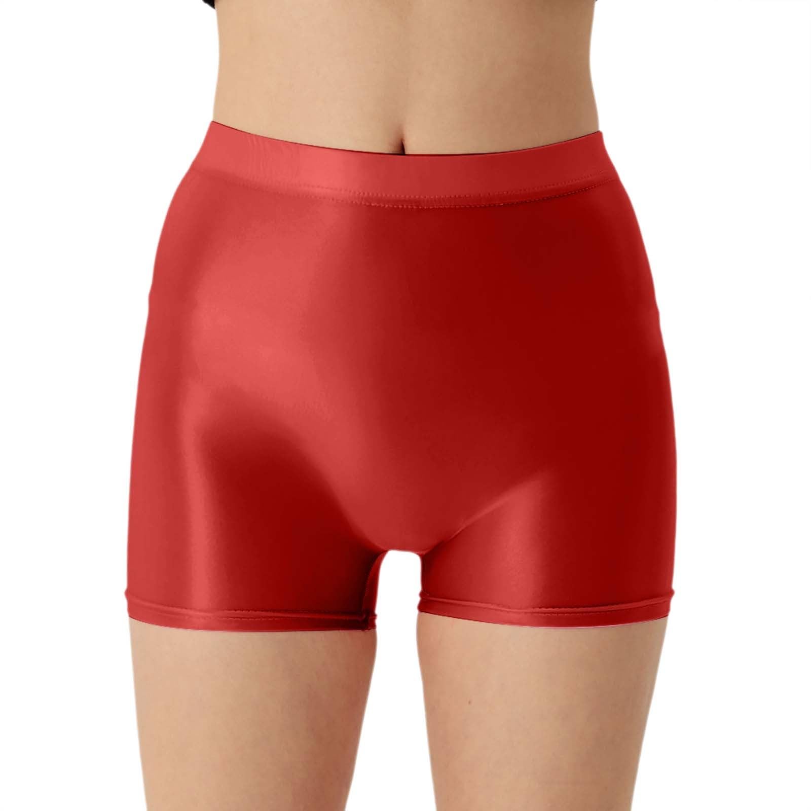 Öl, pantaloncini da donna e uomo, lucidi, aderenti, per il tempo libero, traspiranti, sexy, estivi, per yoga, ciclismo, a vita alta, elasticizzati, taglia grande