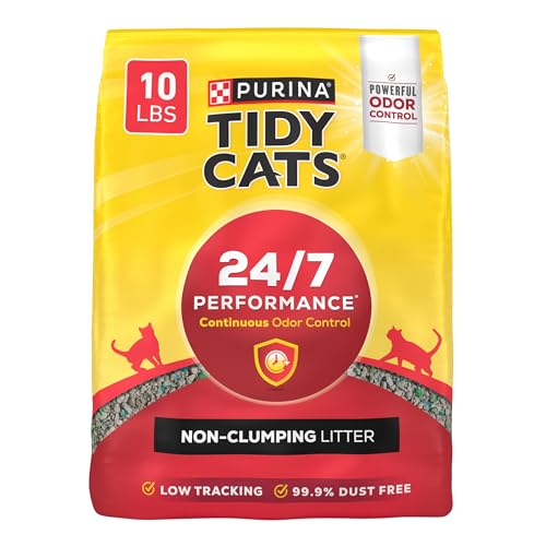 Purina Tidy Cats Non Clumping Cat Litter, 24/7 Performance Multi Cat Litter - (4) 10 lb. Bags