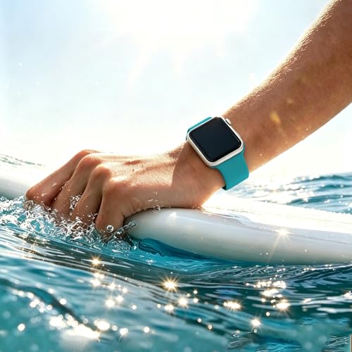 Image of Sport Bands Compatible with Apple Watch Band Women Men 40mm 38mm 41mm 42mm 44mm 45mm 46mm 49mm ,Soft Wristband Waterproof Replacement Strap for iWatch Bands Series 11 10 9 8 7 6 5 4 3 2 1 SE Ultra Teal