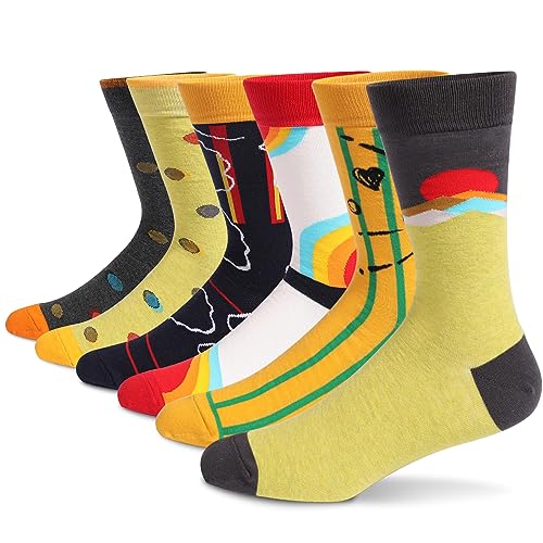 Image of HHX YONLEE Dress Socks 5 /6 /10 Pairs Crew Argyle Colorful Cotton Novelty Casual Happy Fun