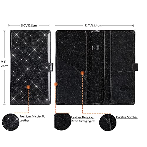 Image of TOURSUIT Car Registration and Insurance Card Holder, Glitter Black