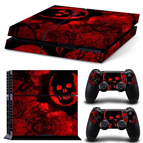 Sony PS4 Playstation 4 Skin Design Foils Pegatina Set - Red Skull Motivo