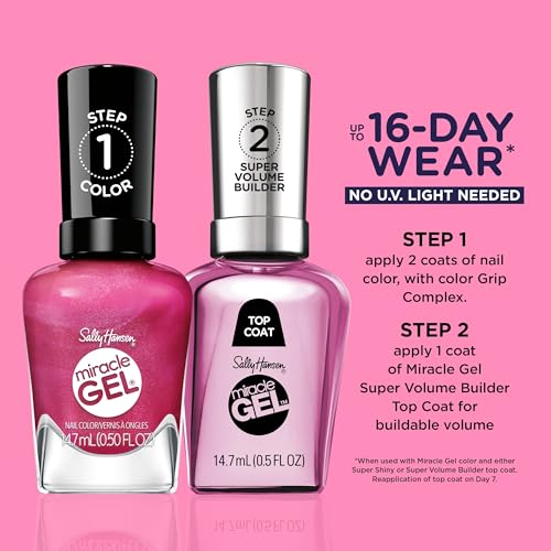 Sally Hansen Miracle Gel Nail Polish, 531 Berry Best Effort Berry Pink Pearl - image 2
