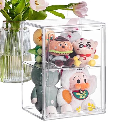 Caja de Almacenamiento de muñecas de acrílico – Organizador de Vitrina de Figuras Transparente para coleccionables, contenedor de Almacenamiento Escalonado para Juguetes pequeños y decoración
