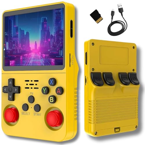 Consola retro portátil com 15000 jogos, mini consola com jogos de PS1, PSP, N64, NDS, SuperN, GameB, GBA, NeoG, etc. Tela HD IPS 3,5'' 640 * 480, R36S Quad Core 1,6 GHz e RAM 1GB