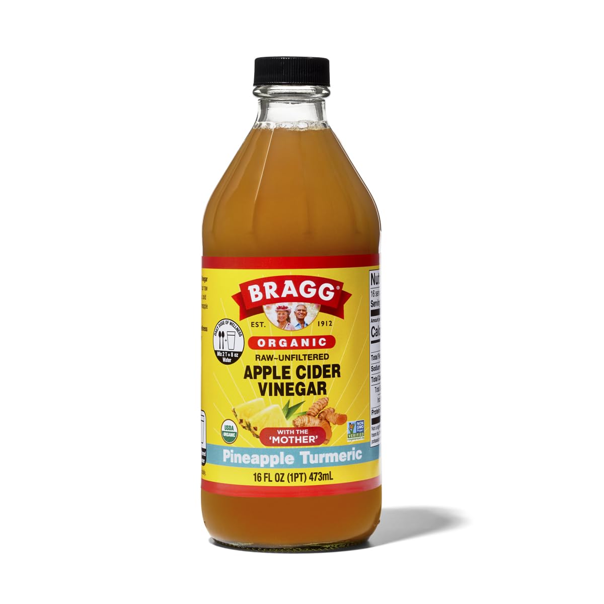 Bragg Organic Pineapple Turmeric Apple Cider Vinegar Blend with the 'Mother' - 16 fl oz - Raw and Unfiltered