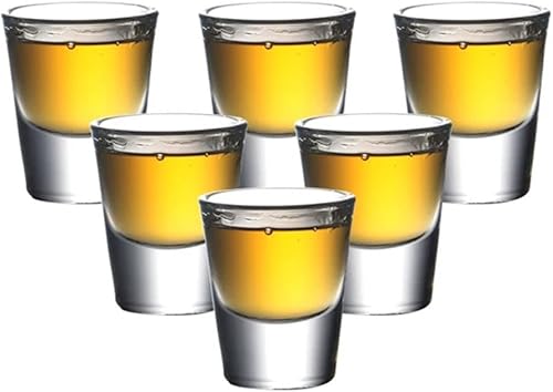 DSFEOIGY Set of 6pcs 1oz Heavy Base Machine Made Whisky Glasses for Liquor Spirits Outdoor Fishing Bar Party 30ml Color A Size 1oz 30ml