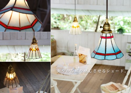 アートワークスタジオ　ヴィンテージ風 ステンドグラスペンダント マリブブルー Amazon | ART WORK STUDIO ステンドグラス ペンダント マリブ