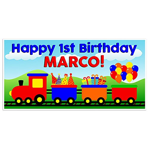 Choo Choo Train Birthday Banner Personalized Party Backdrop Decoration
