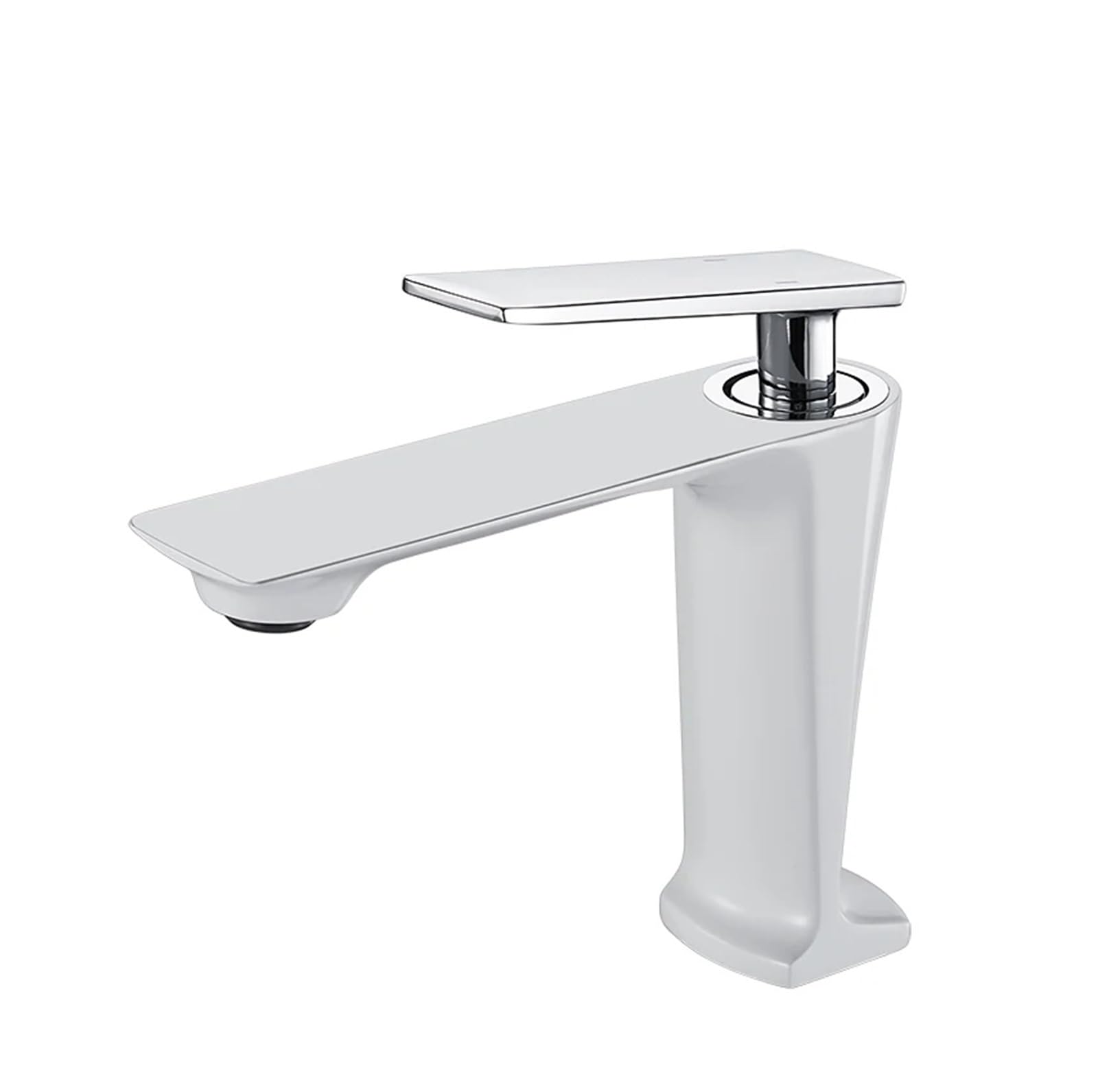 Gqnblvhzupdm White Short Kitchen Faucets, Black/White Basin Faucet Contemporary Bathroom, Painted Brass Single Handle Hole Hot And Cold Deck(White Short)