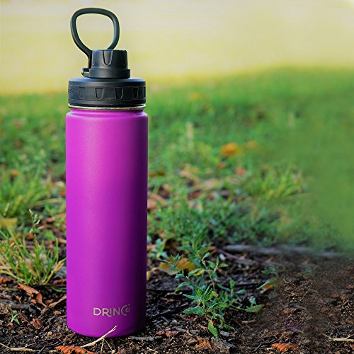 Image of Drinco Stainless Steel Water Bottle Spout Lid Vacuum Insulated Double Wall Water Bottle Wide Mouth Leak Proof Keep Cold Sport Camping Hiking