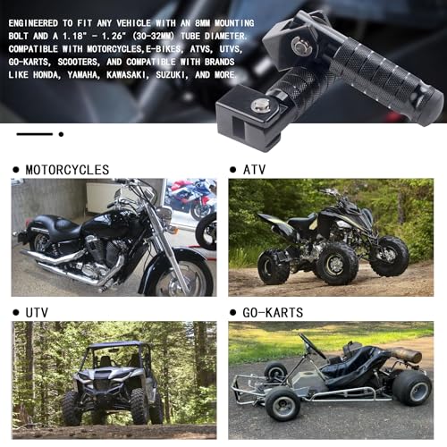 Image of Universal 8mm Foot Pegs 90 Degree Foldable Motorcycle Footpegs CNC Anti-Skid Footrest compatible with Honda Yamaha Aprilia Suzuki Electric Car Motorbike Mini Bike Dirt Pit Bike Passenger Pedal
