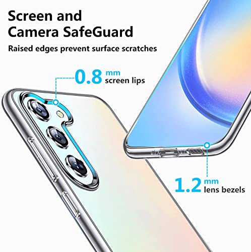 Image of NISHTECH for Samsung Galaxy A34 5G Premium Transparent Hybrid Soft Slim Dust Proof Back Case Cover Silicone with Camera Protection