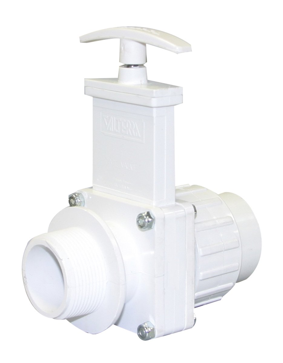 Valterra 6124 PVC Union Gate Valve, White, 1-1/2