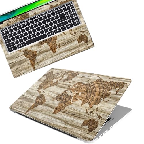 Image of Galaxsia World Map D14 Full Body Vinyl Laptop Skin /Sticker /Cover Upto 15.6 Inches Laptops Laminated-Removable-HD Quality Compatible for Hp-Dell-Sony-Lenovo-Asus etc.(15x10 Inches)