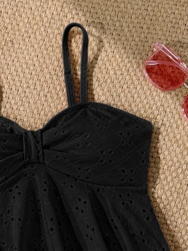 Image of SHENHE Girl's 2 Piece Tankini Swimsuit Ruffle Flounce Bathing Suit Eyelet Embroidery Swimwear