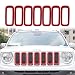 Yoursme Front Grill Grille Inserts for Jeep Renegade 2015 2016 2017 2018 ABS Grill Guard Cover Trim Red 7PCs