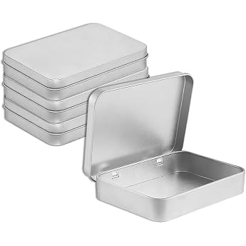 Set of 4 Frosted Storage Boxes for Tea Jewellery Silver