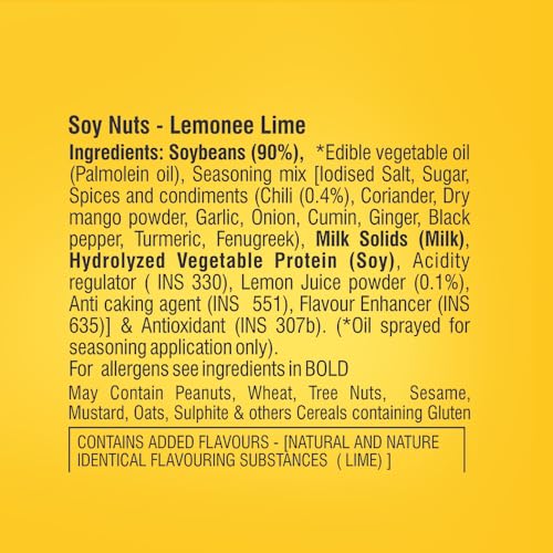 Image of Roasty Tasty Roasted Soy Nuts Snacks | Lemonee Lime | Crunchy & Tasty Snacks | Zero Cholesterol, Gluten-Free | Healthy Roasted Namkeen Snacks | Roasted Snack, Not fried Snack I Snack for Weight Loss I Protein Snack I Healthy Snacks | Pack of 1 - 150g