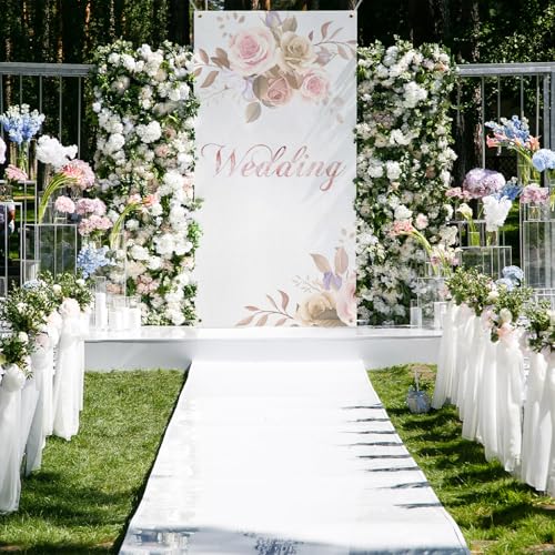 Image of Zonon Large Blank Banners And Signs Polyester Oxford Cloth Sublimation Banner To Decorate With Hanging Rope For Indoor Wall Outdoor Easy to Hang DIY Signs For Business Office (White,4 x 8 Feet)