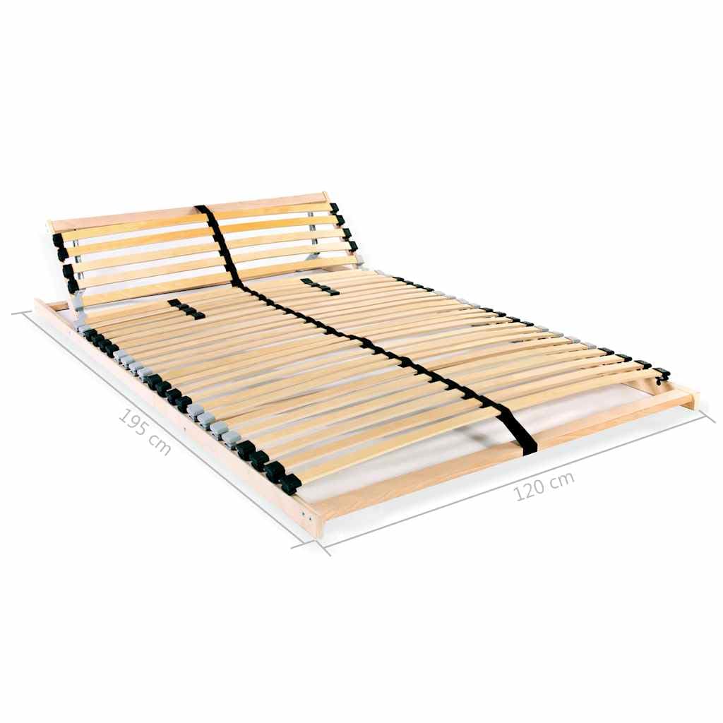 vidaXL Legno Faggio Rete Doghe 7 Zone 28 Doghe 120x200 cm Telaio Letto Singolo