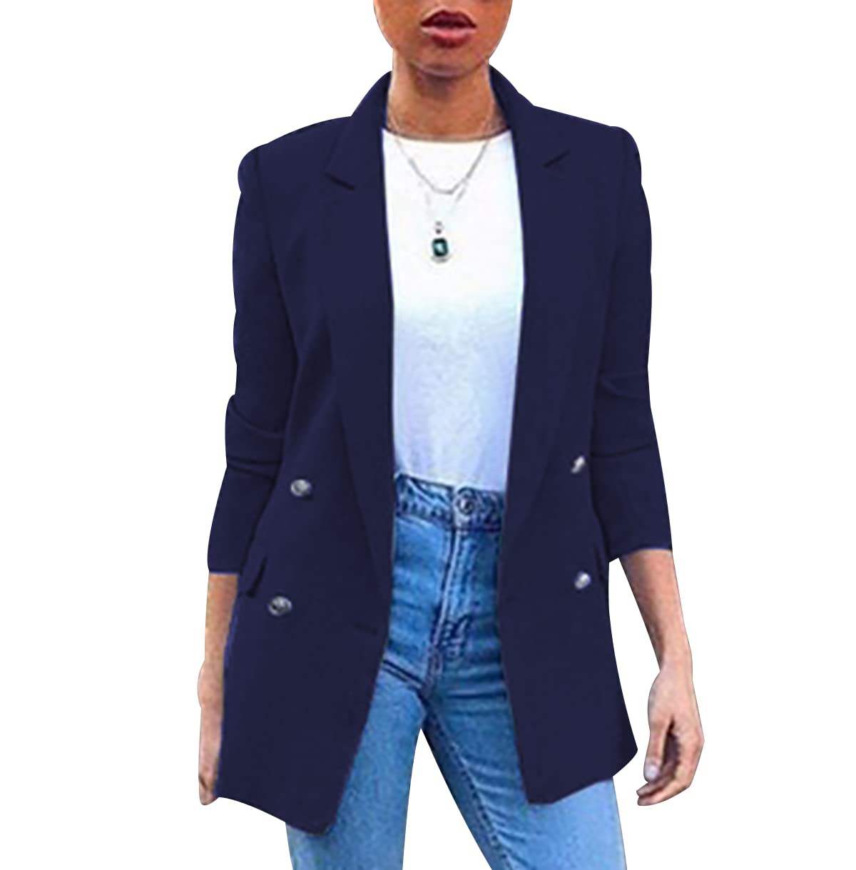 OADOBKICE Blazer Manga Larga Mujer Blazer Casual Mujer Blazer Negro Traje Talla Grande Mujer Fitness Blazer Regular Cardigan Slim Fit Blazer Original Mujer Blazer Primavera Blazer