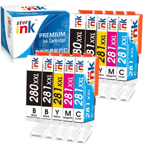 Starink 280 281 Xxl Ink Cartridges For Tr8520 Printer Compatible Replacement For Canon Pgi-280Xxl Cli-281Xxl For Pixma Tr8620 Tr7520 Tr8620A Tr8622 Ts6220 Ts6320 Ts6120 Tr8600 Tr8500, 10-Pack #TOP5